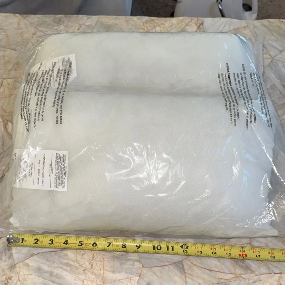 Phantoscope 12x20 Lumbar Pillow Inserts Set of 2 White Polyester Fill Made in US